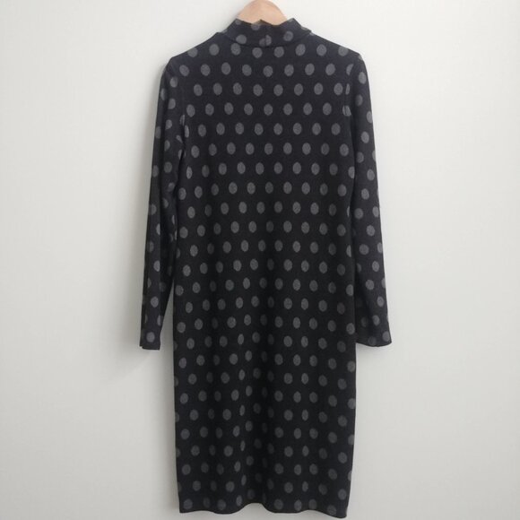 Miik made in Canada soft modal dress stretch mockneck black grey spots Small - Picture 6 of 11